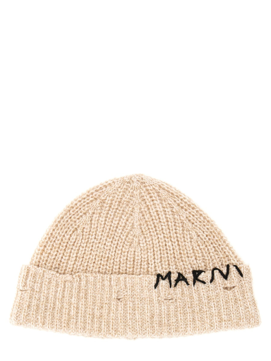 Marni Women Beanie Hat With "Marni Mending" Embroidery DestGlow