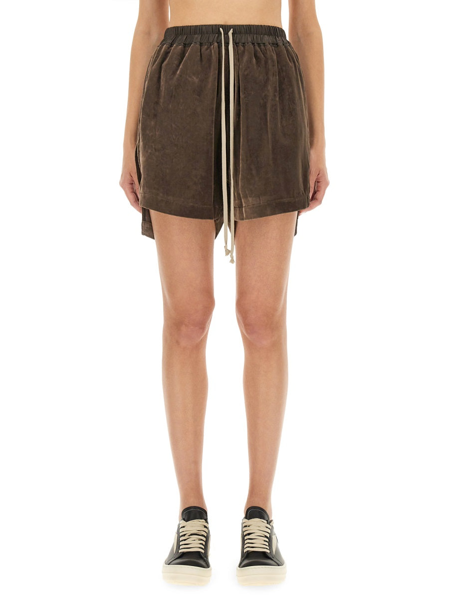 Rick Owens Women Viscose And Cupro Shorts DestGlow