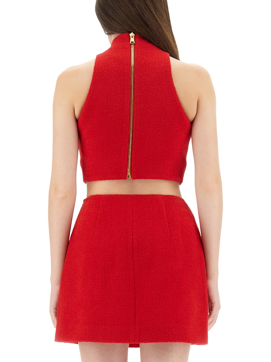 Balmain Women Wool Crop Top by Luosophy