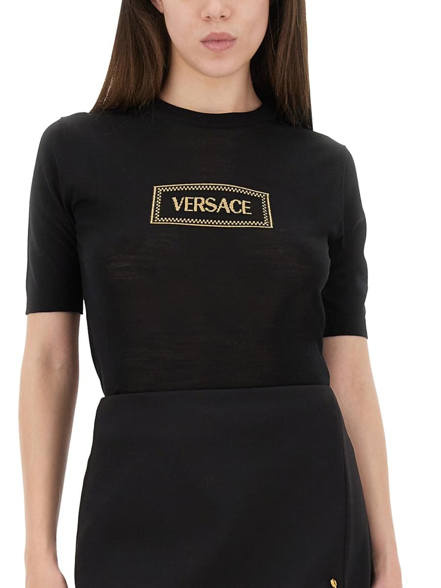 Versace Women Logo Knit T-Shirt DestGlow