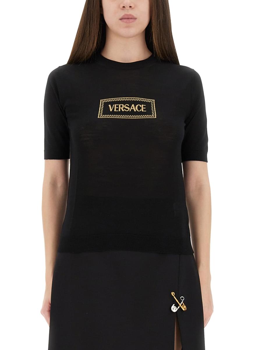 Versace Women Logo Knit T-Shirt DestGlow