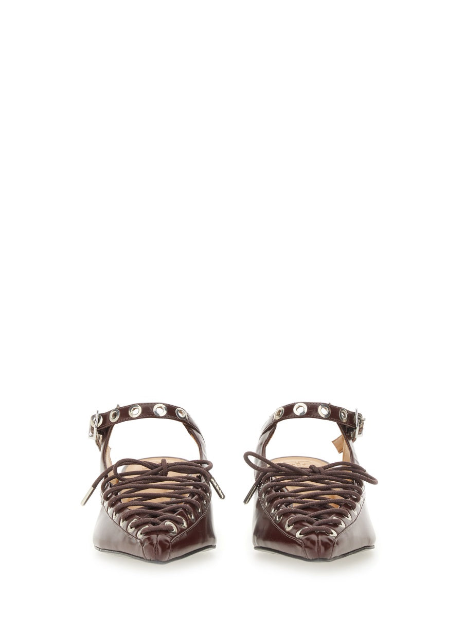 Ganni Women Mule Lace-Up DestGlow