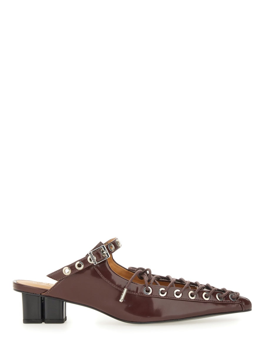 Ganni Women Mule Lace-Up DestGlow