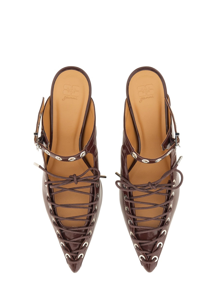 Ganni Women Mule Lace-Up DestGlow