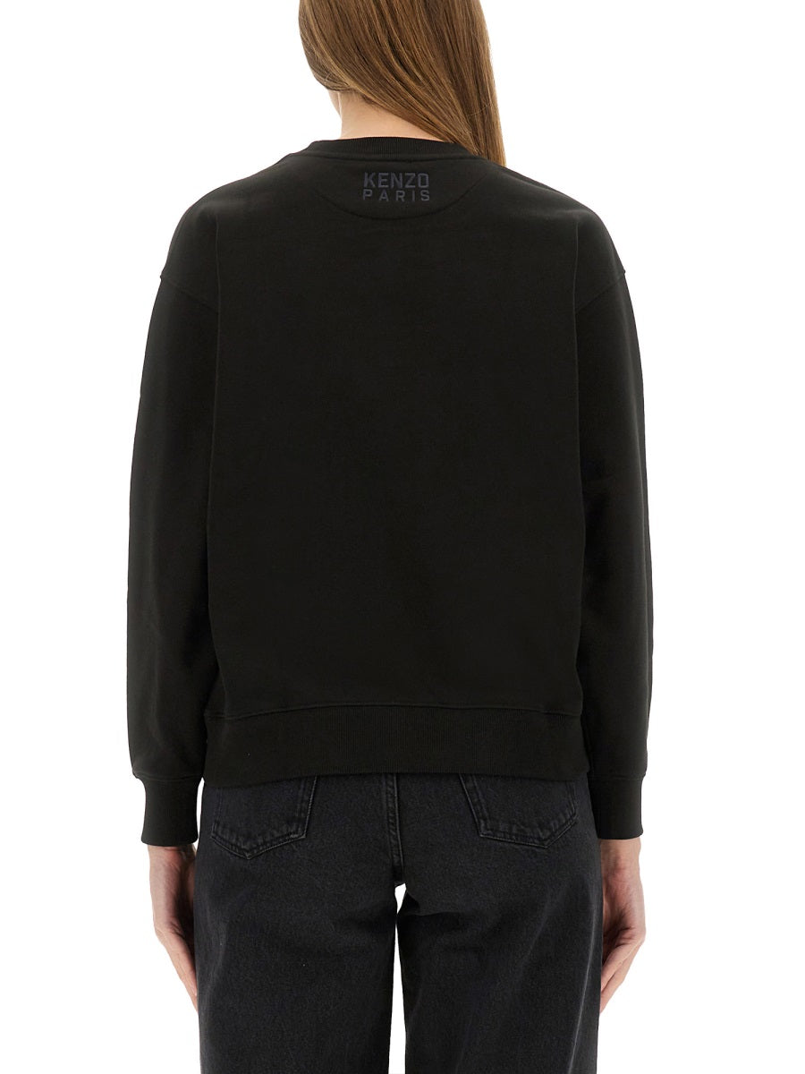 Kenzo Women Cotton Sweatshirt With "Happy Tiger" Patch DestGlow