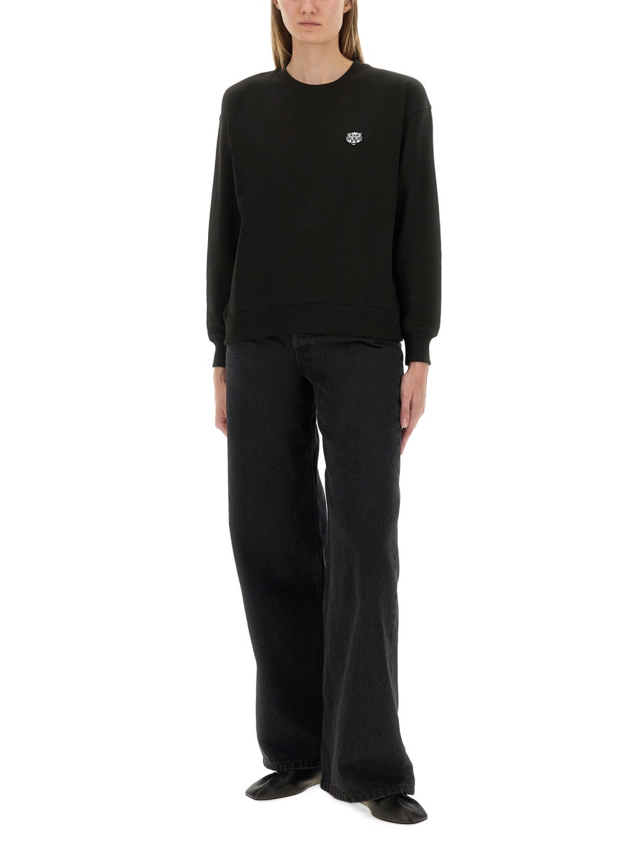 Kenzo Women Cotton Sweatshirt With "Happy Tiger" Patch DestGlow