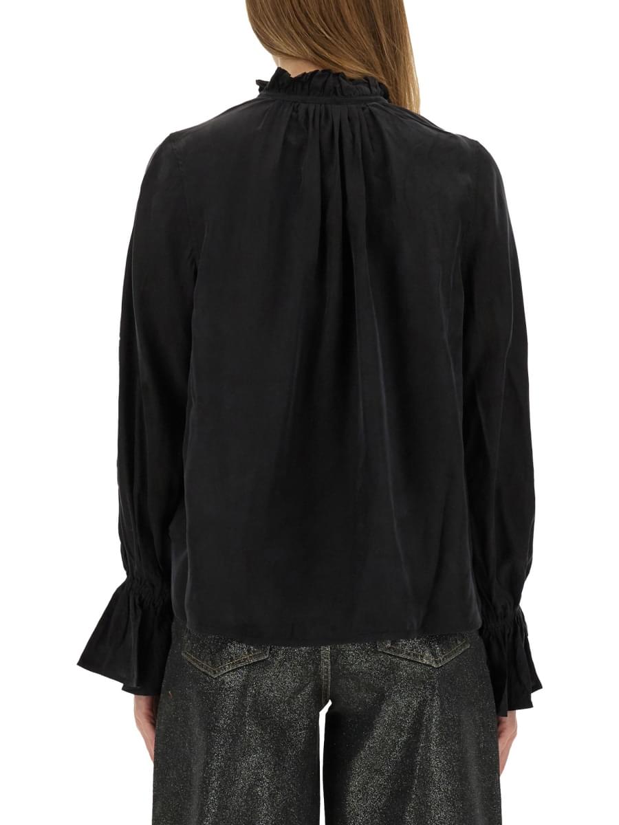 Ganni Women Fluid Cupro Shirt DestGlow