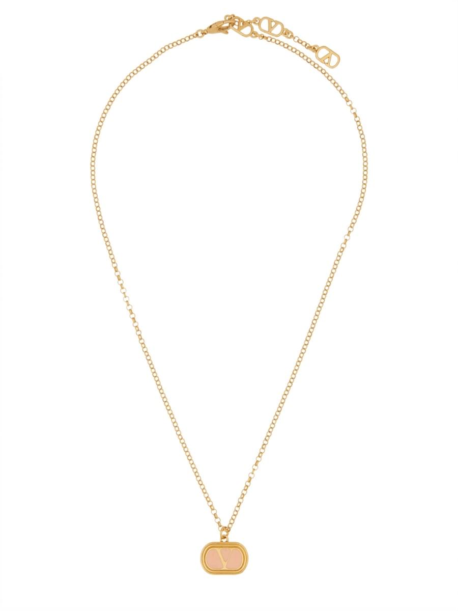 Valentino Garavani Women Brass And Enamel "Ovalette" Necklace DestGlow