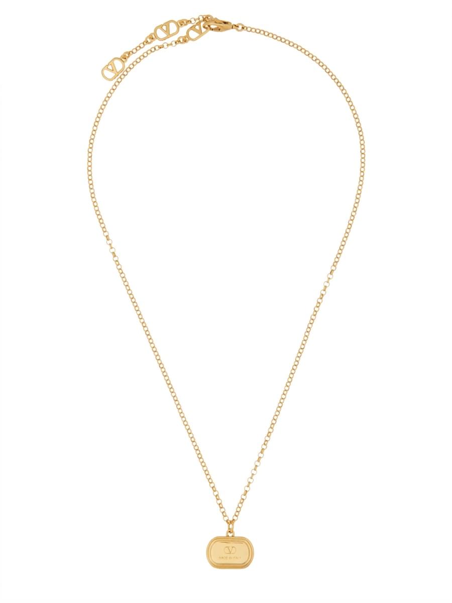 Valentino Garavani Women Brass And Enamel "Ovalette" Necklace DestGlow
