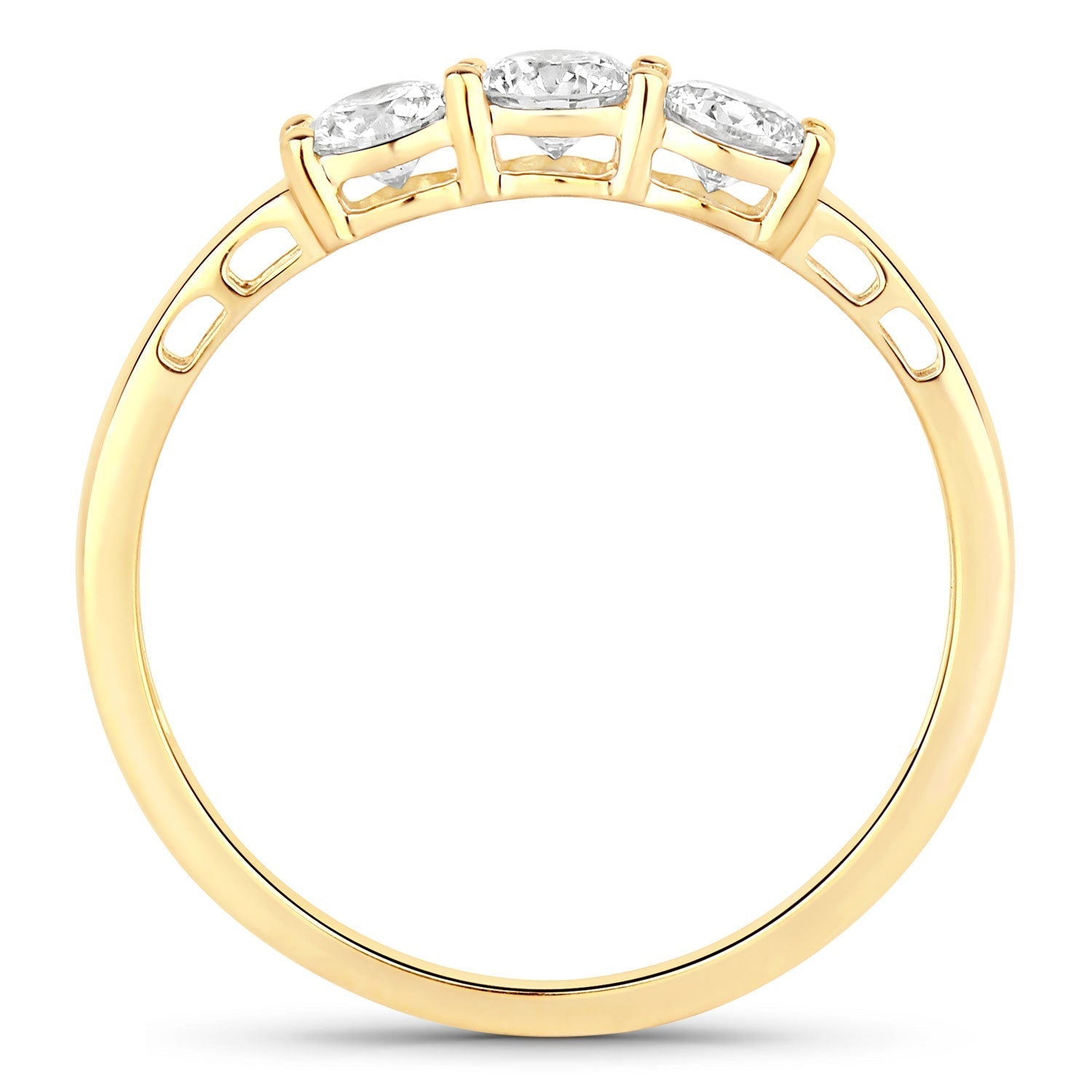 0.51 Carat Genuine Lab Grown Diamond 14K Yellow Gold Ring