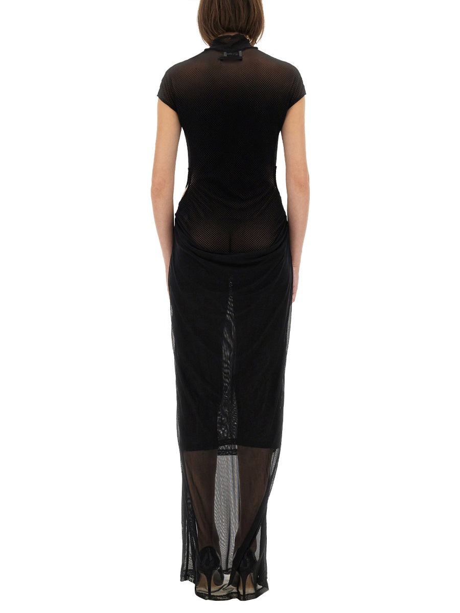 Jean Paul Gaultier Women Mesh Dress With Flocked Logo DestGlow