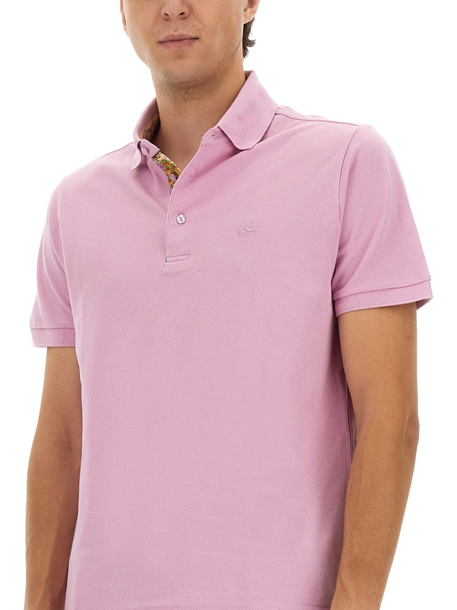 Etro Men Cotton Polo Shirt With Pegasus DestGlow