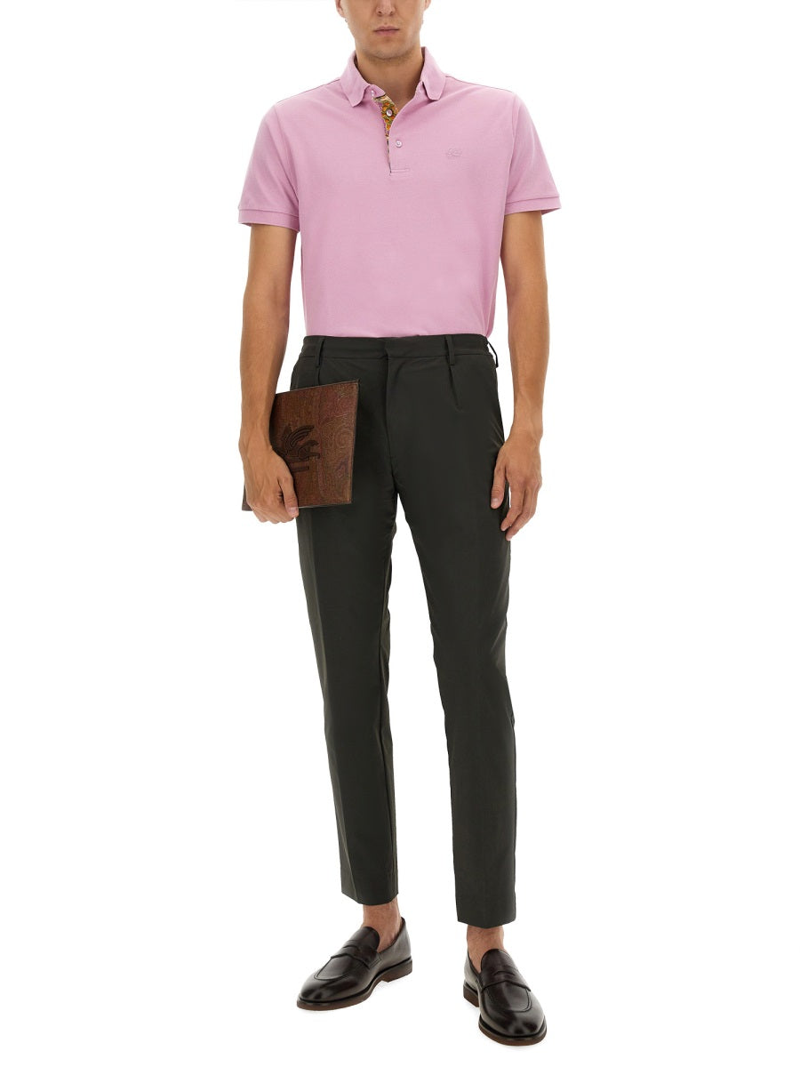Etro Men Cotton Polo Shirt With Pegasus DestGlow