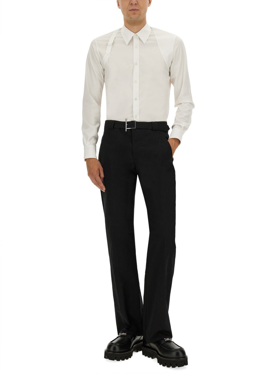 Alexander Mcqueen Men Pants With "T-Bar" Belt DestGlow