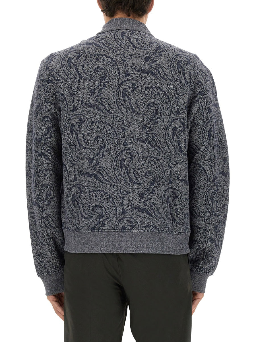 Etro Men Jacquard Bomber Jacket With Logo DestGlow
