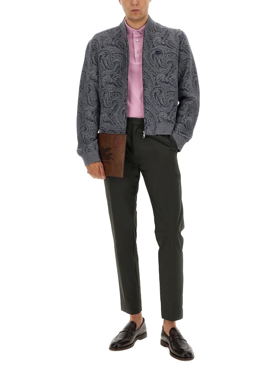 Etro Men Jacquard Bomber Jacket With Logo DestGlow
