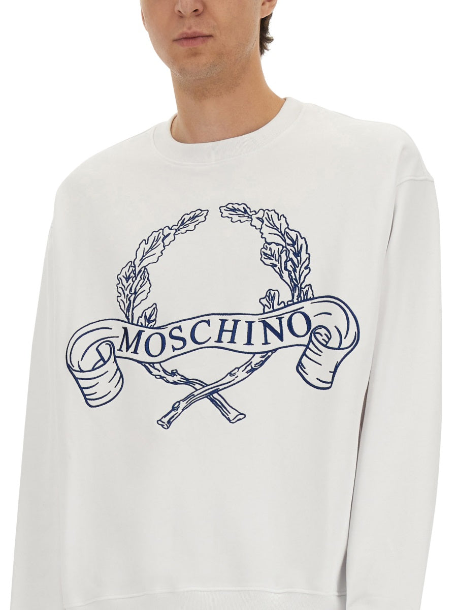 Moschino Men Sweatshirt With Laurel Crown Logo Embroidery DestGlow
