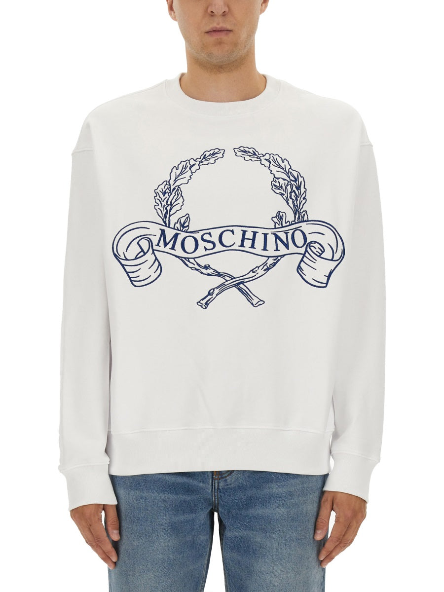 Moschino Men Sweatshirt With Laurel Crown Logo Embroidery DestGlow