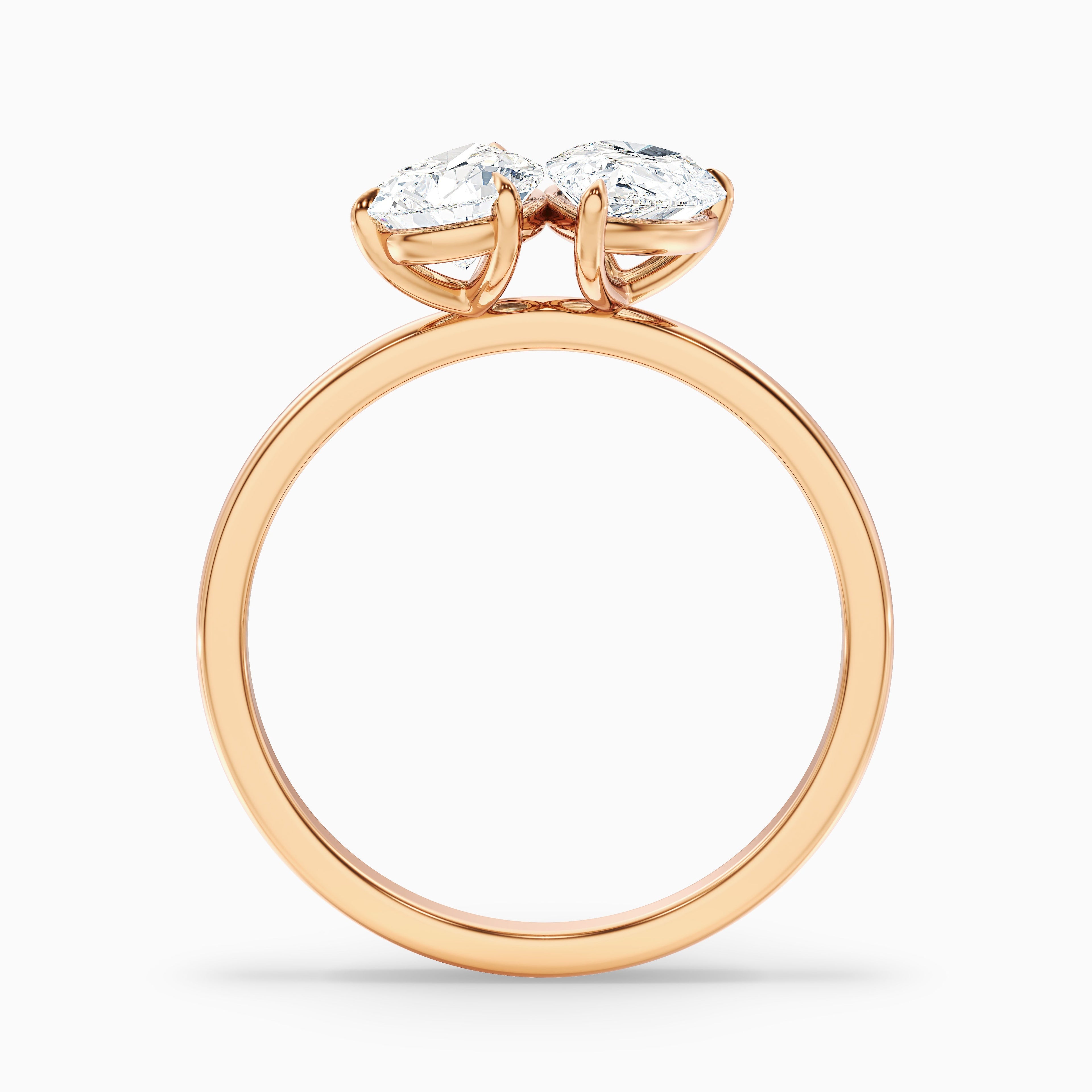Kate Toi Et Moi Moissanite Ring in 10k White Gold With Both Pear Two Stone Diamond (4.5 Ct. Tw.)