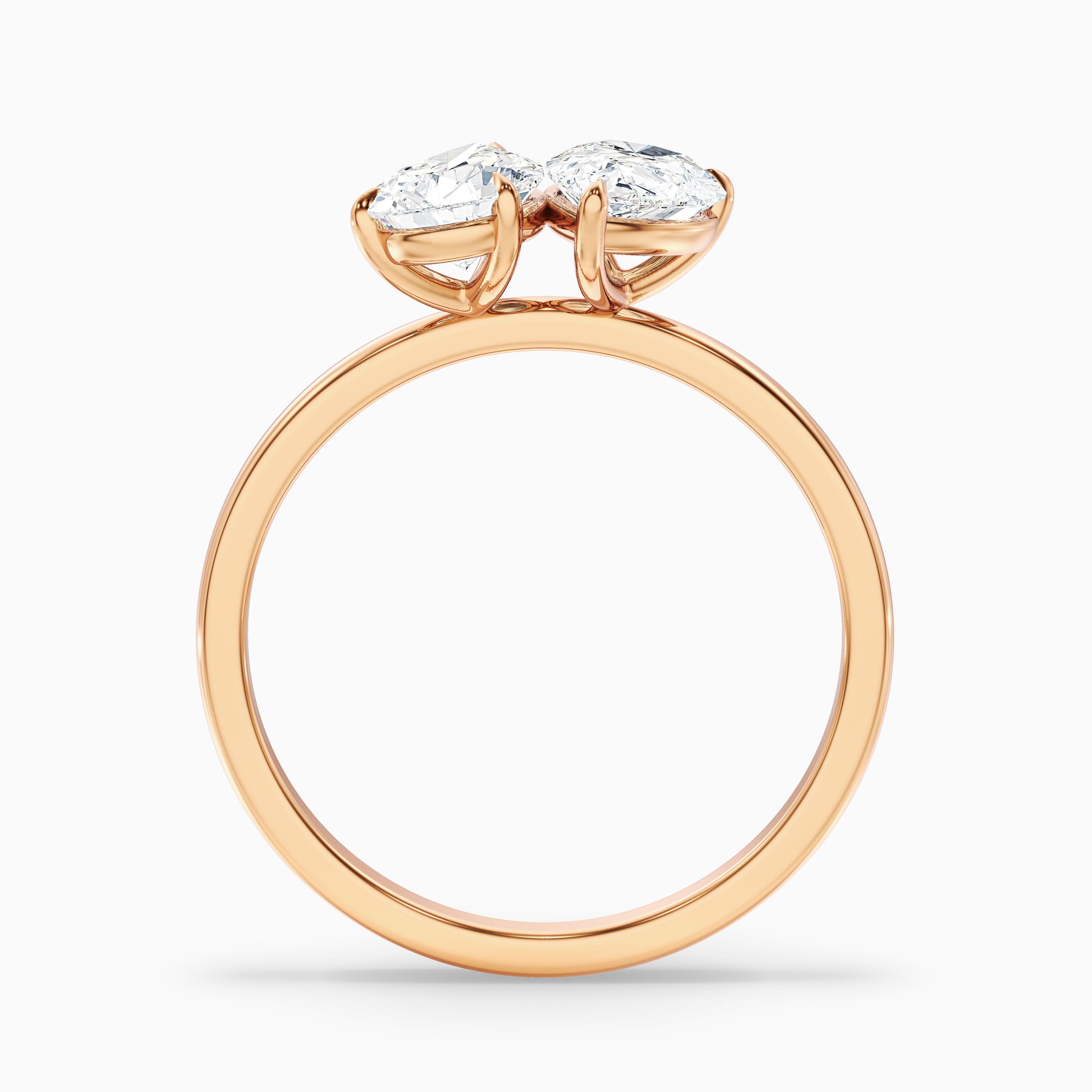 Kate Toi Et Moi Moissanite Ring in 925 Sterling Silver With Both Pear Two Stone Diamond (2 Ct. Tw.)