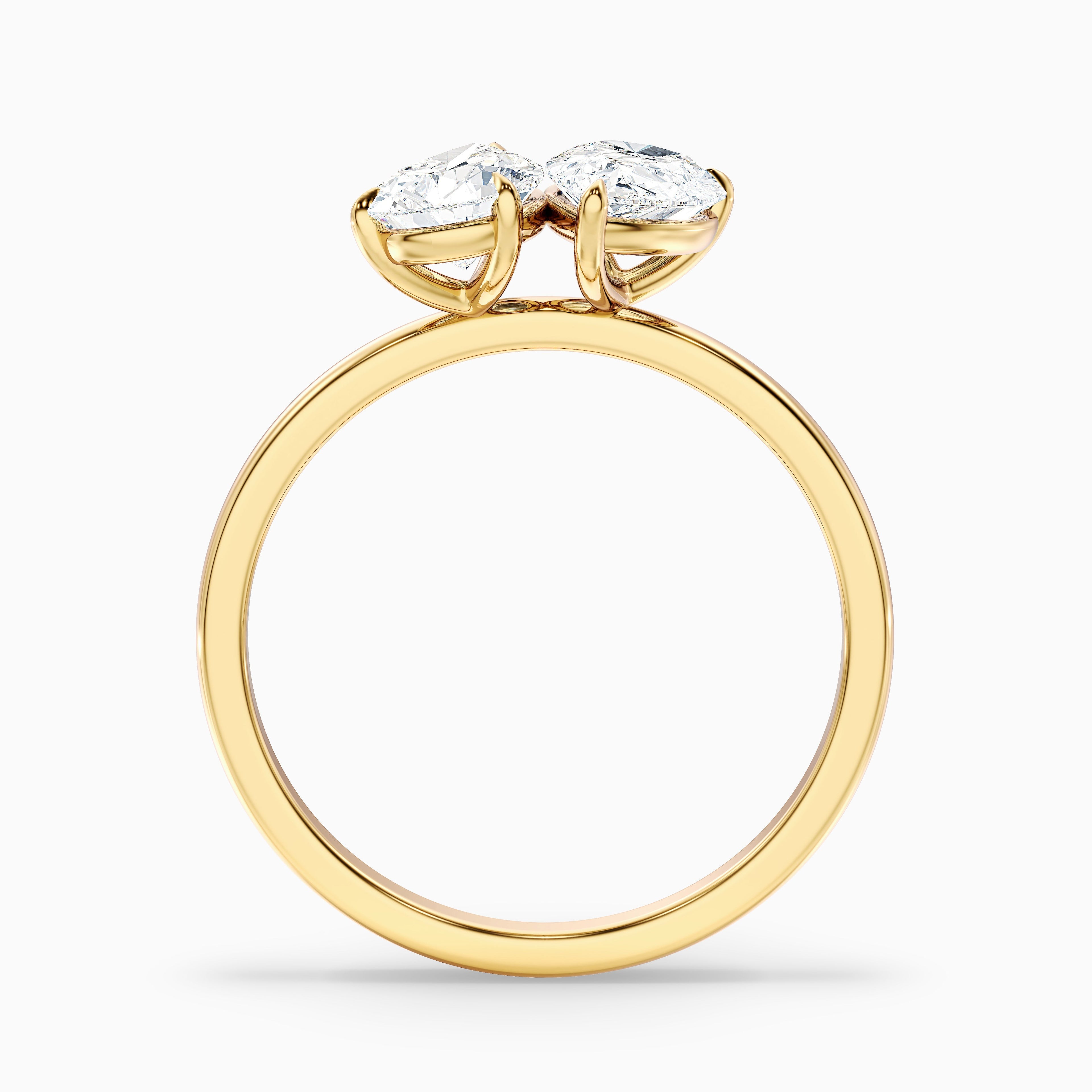 Georgia Toi Et Moi Diamond Ring in 14k White Gold With Both Pear Two Stone Lab Grown Diamond (5 Ct. Tw.) DestGlow