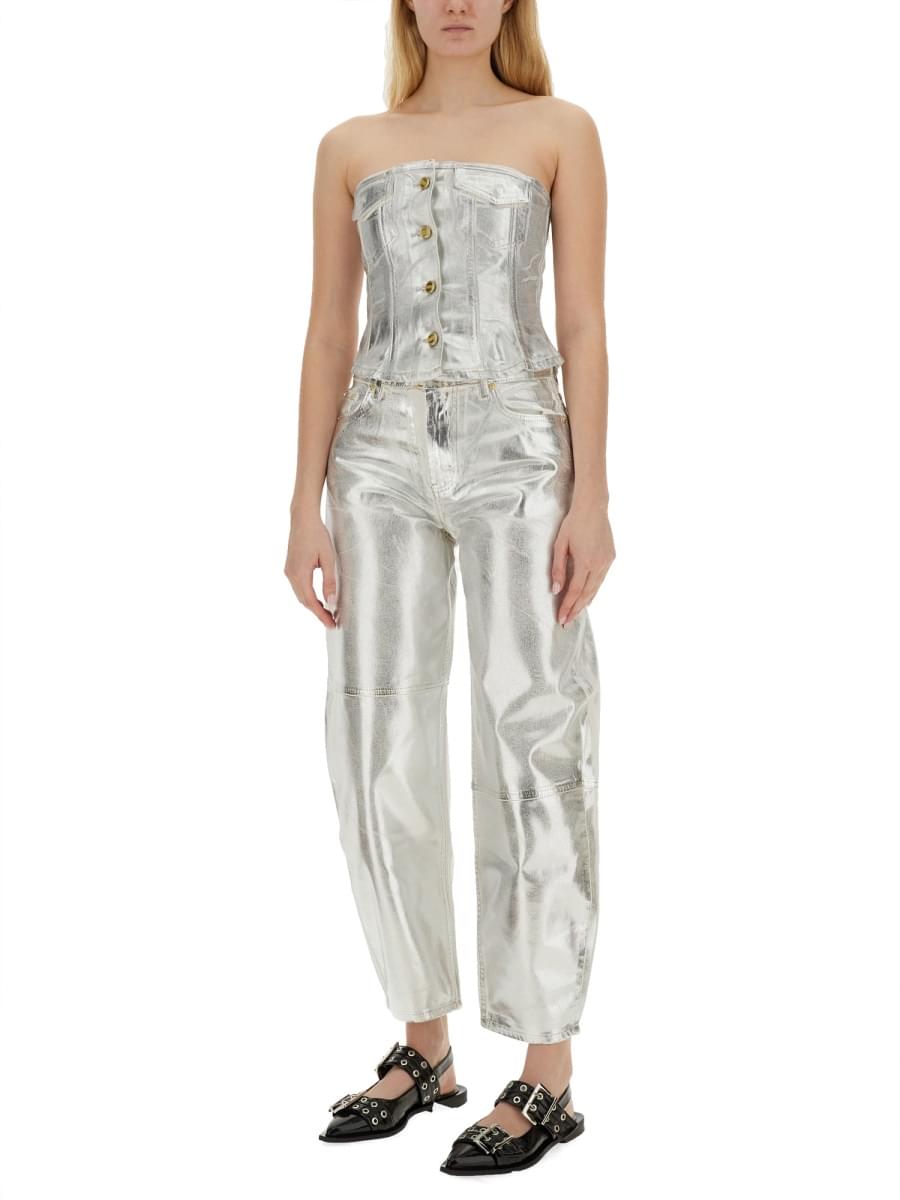 Ganni Women Denim Top DestGlow