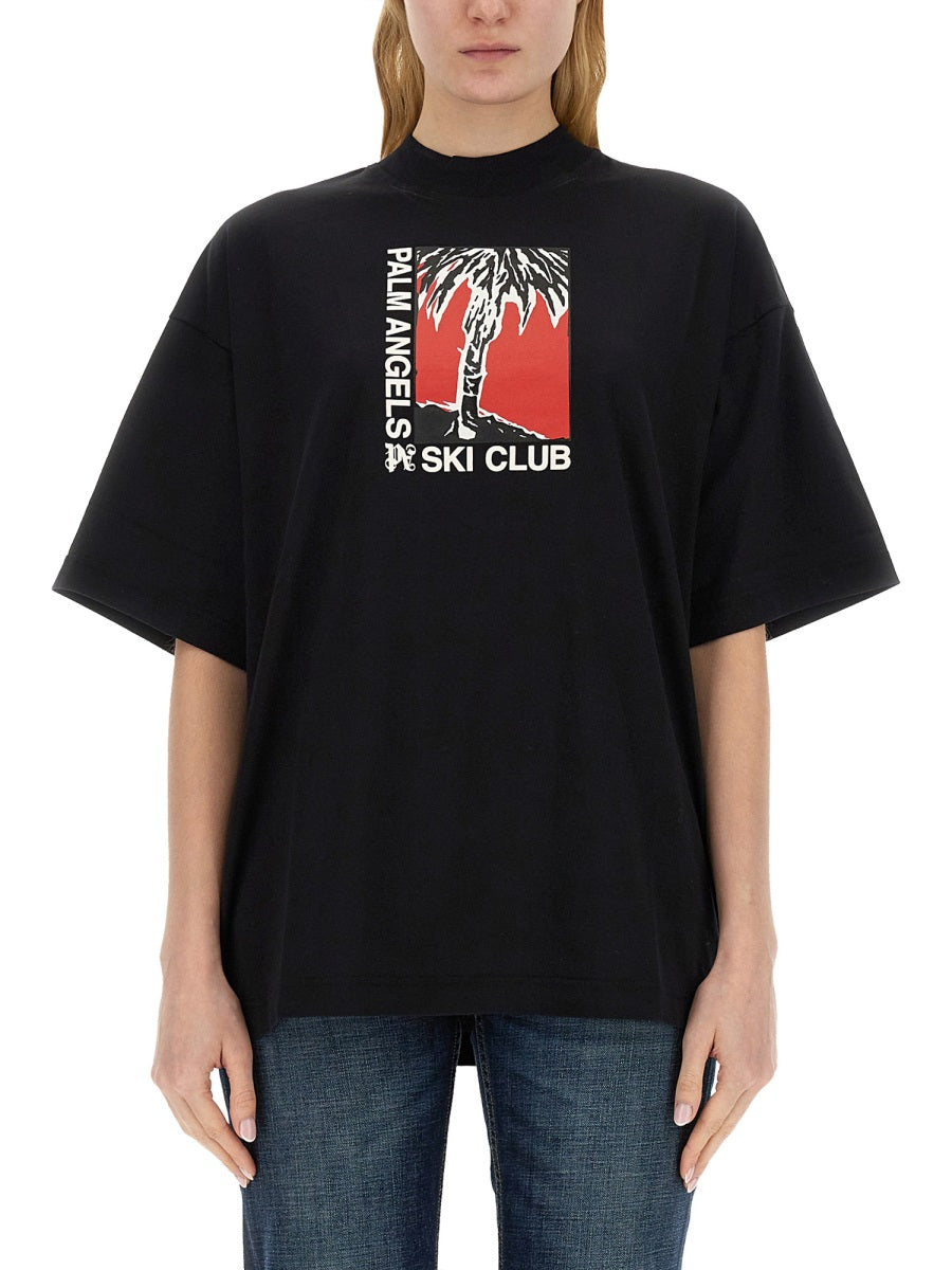 Palm Angels Women Palm Soft Fit T-Shirt Ski Club DestGlow