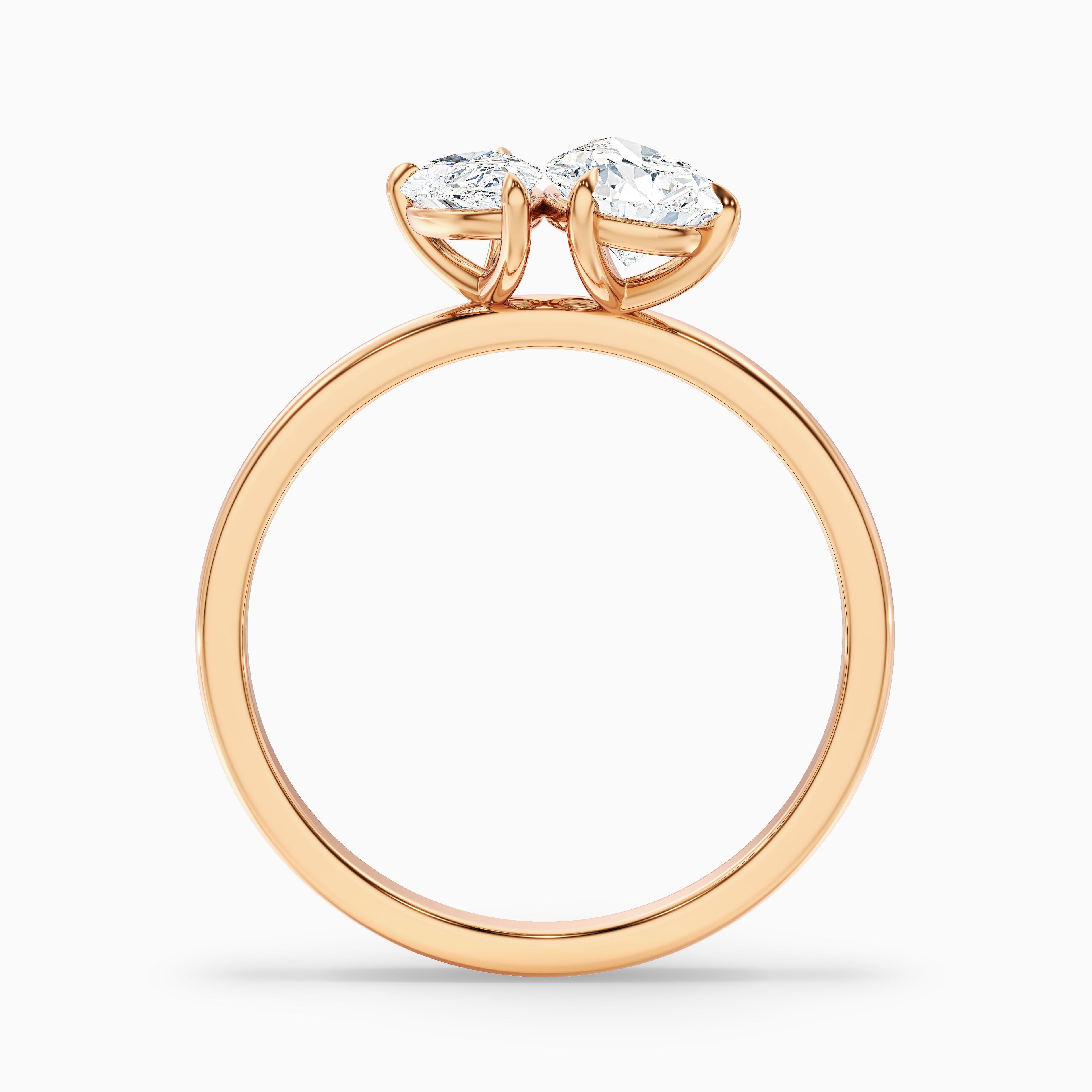 Maisie Toi Et Moi Engagement Ring in 14k Yellow Gold With Both Pear Two Stone Lab Grown Diamond (3.5 Ct. Tw.)