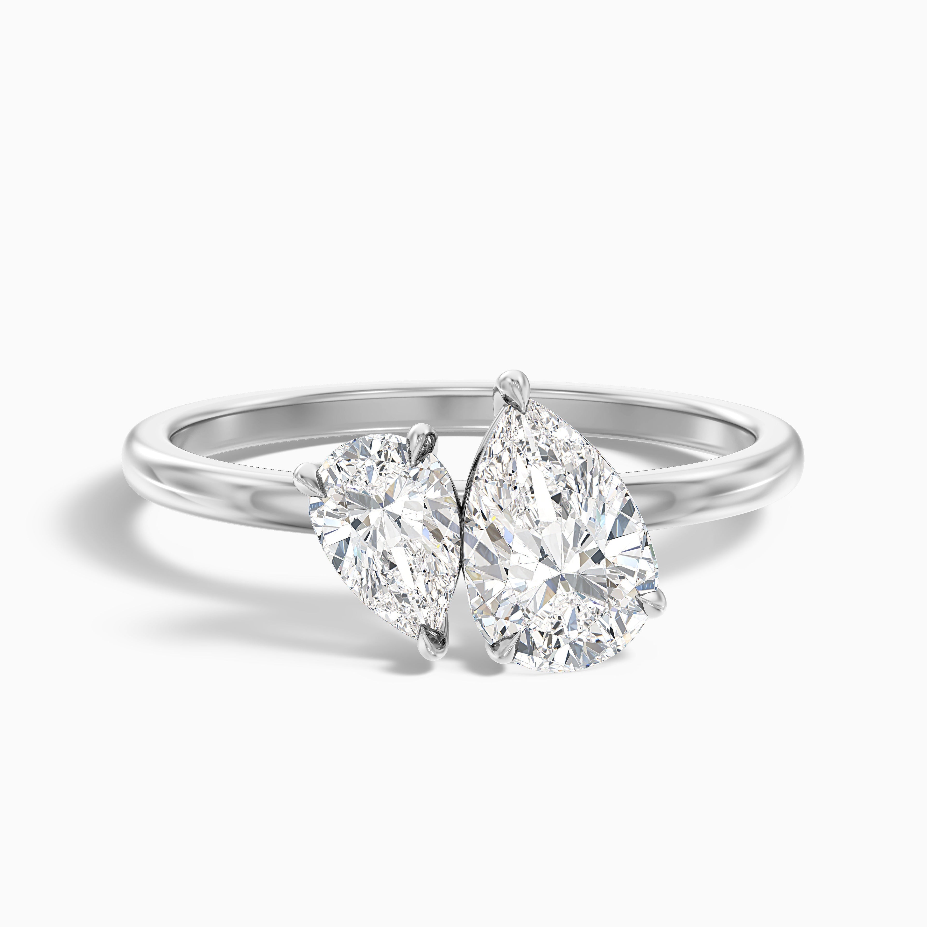 Maisie Toi Et Moi Engagement Ring in 925 Sterling Silver With Both Pear Two Stone Lab Grown Diamond (1.5 Ct. Tw.)
