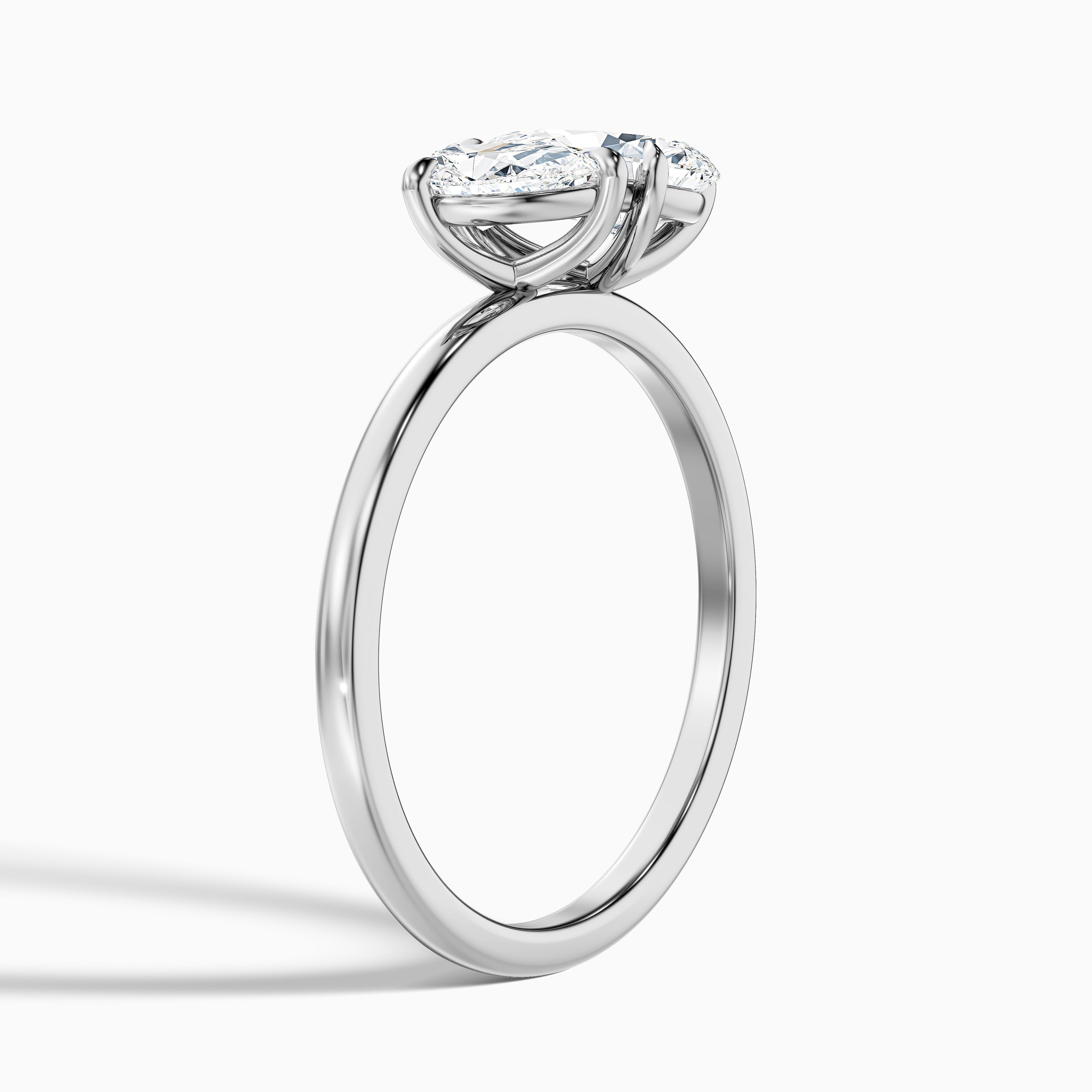 Skye Toi Et Moi Engagement Ring in 18k Yellow Gold With Both Pear Two Stone Moissanite Diamond (4.5 Ct. Tw.)