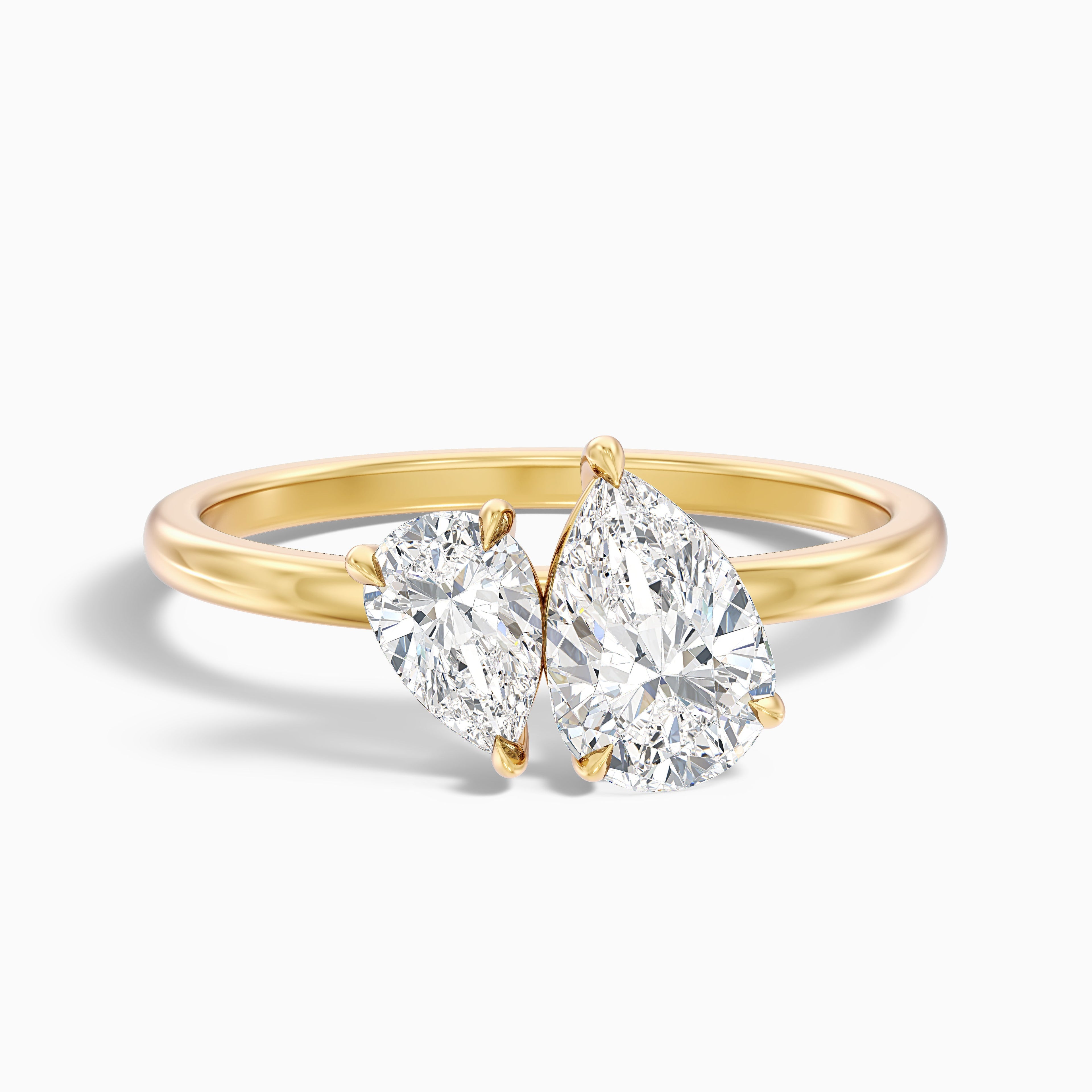 Maisie Toi Et Moi Ring in 14k White Gold With Both Pear Two Stone Lab Grown Diamond (1 Ct. Tw.)
