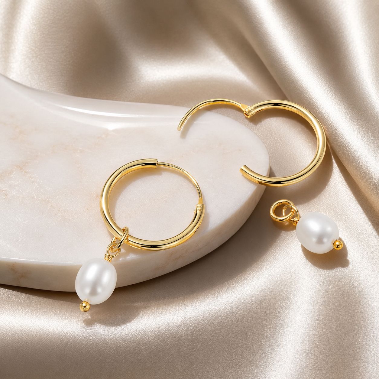 925 Sterling Silver Baroque Pearl Earrings for Women DestGlow