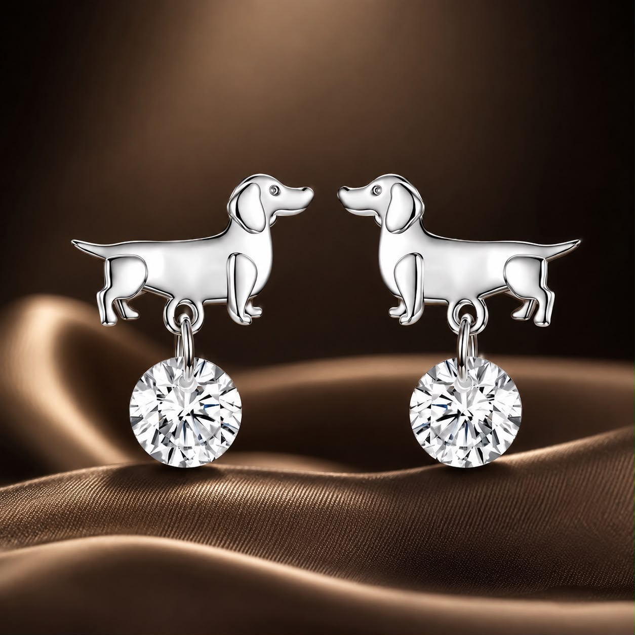 925 Sterling Silver White Gold Plated Pavé Setting CZ Earrings for Women DestGlow