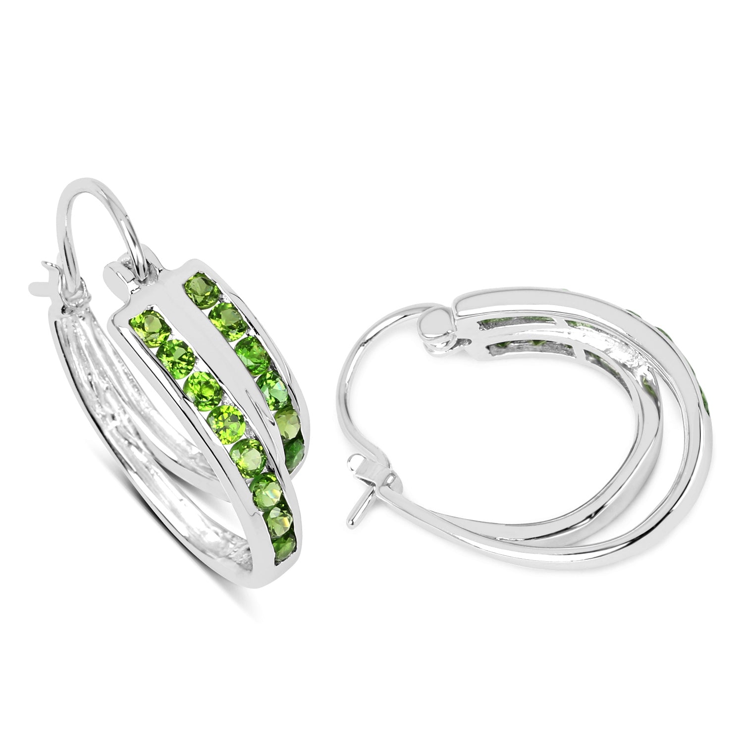 1.68 Carat Genuine Chrome Diopside .925 Sterling Silver Earrings DestGlow
