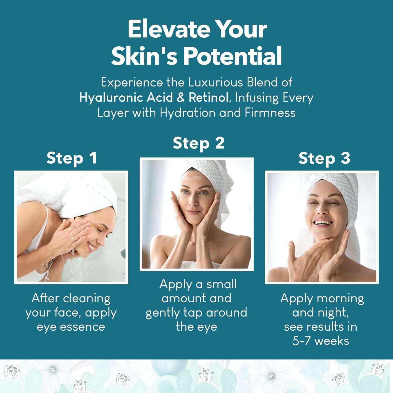 Hyaluronic Acid & Retinol Serum - Revitalizing Anti-Aging, Radiant Glowing Complexion, Wrinkle Reduction - Dermatologist Tested, Korean Skin Care, Clean Beauty - 1.69 Fl. Oz by Korean Skin Care