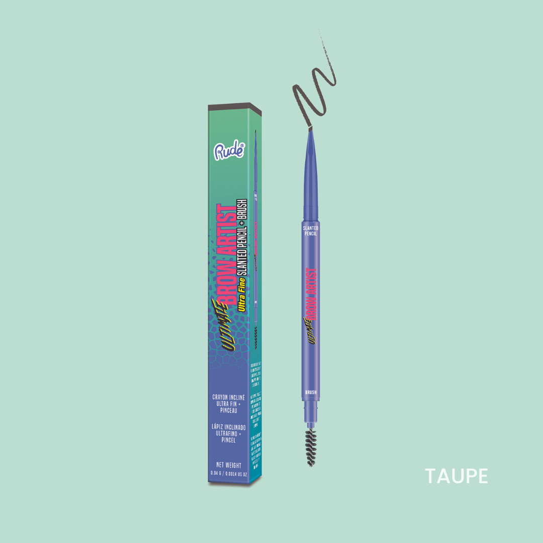 RUDE Ultimate Brow Artist Ultra Fine Slanted Pencil & Brush by Avera Group