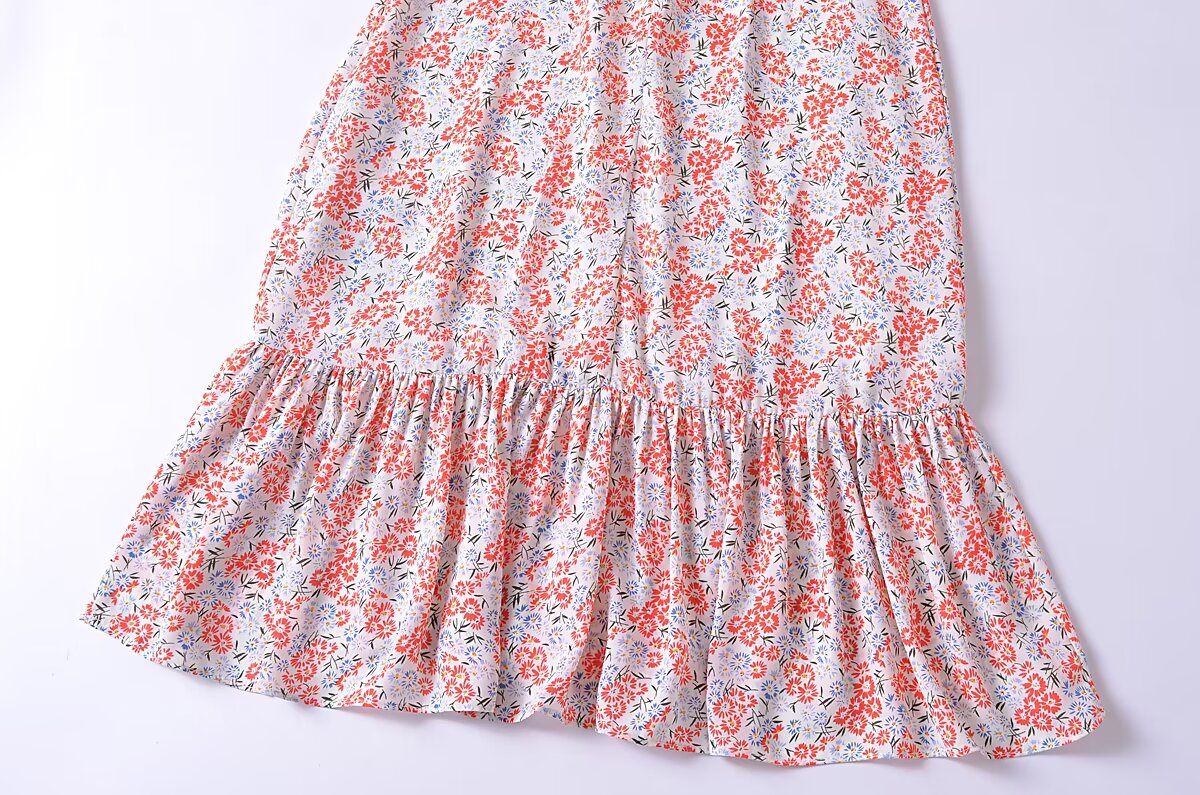 Women Clothing French Small Floral Print Slim Slimming Large Cami Dress by Ragazza