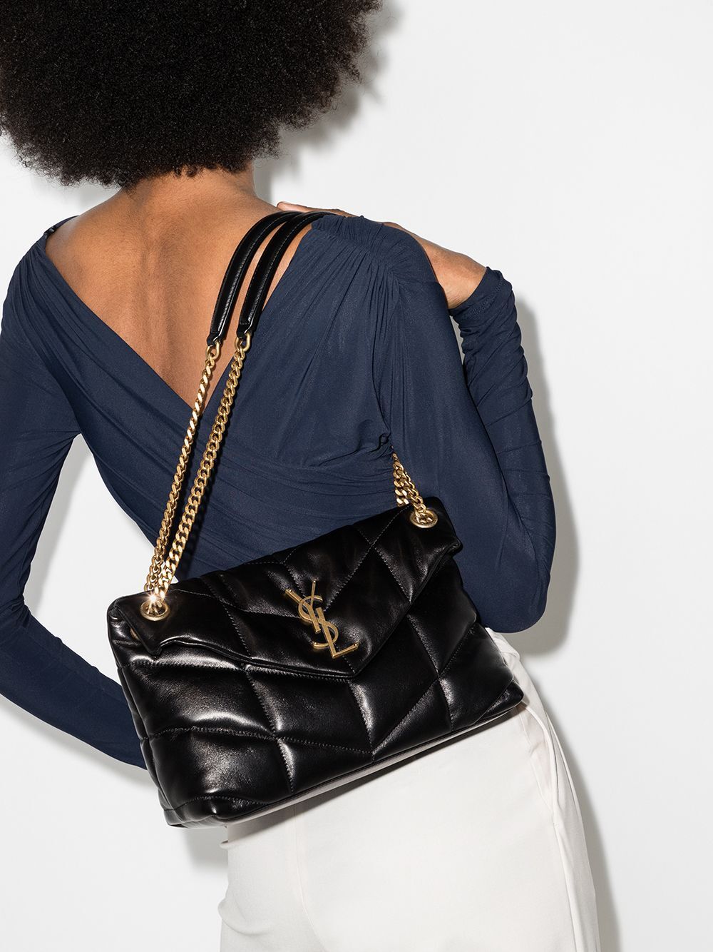 Saint Laurent Women Small Loulou Puffer Bag In Nappa Leather by Luosophy