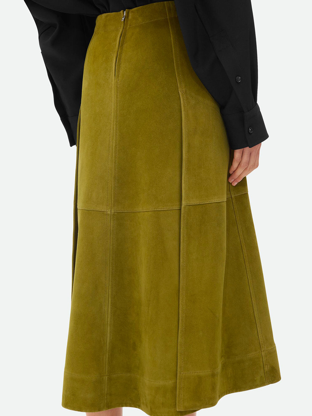 Bottega Veneta Women Suede Leather Midi Skirt by Luosophy