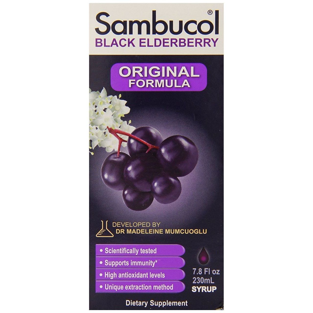 Sambucol Syrup Black Elderberry 7.8 Fl Oz by Pasteur Pharmacy