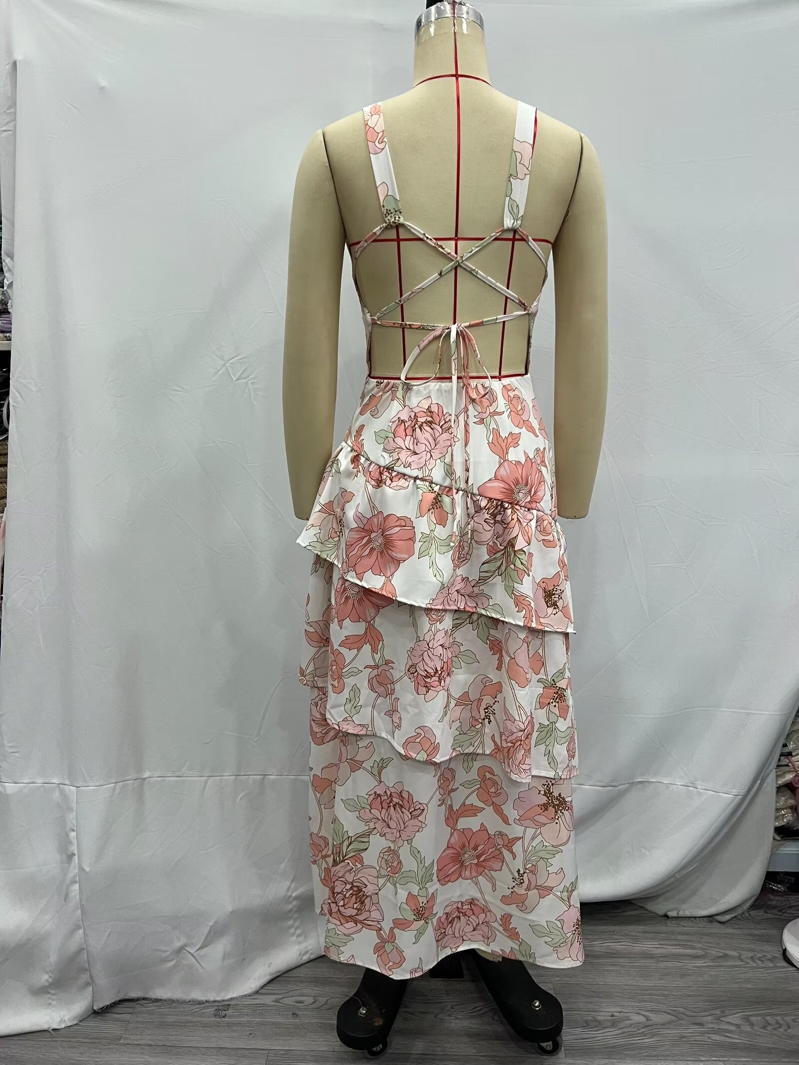 Summer Women Clothing Printed Asymmetric Tiered Dress by Ragazza