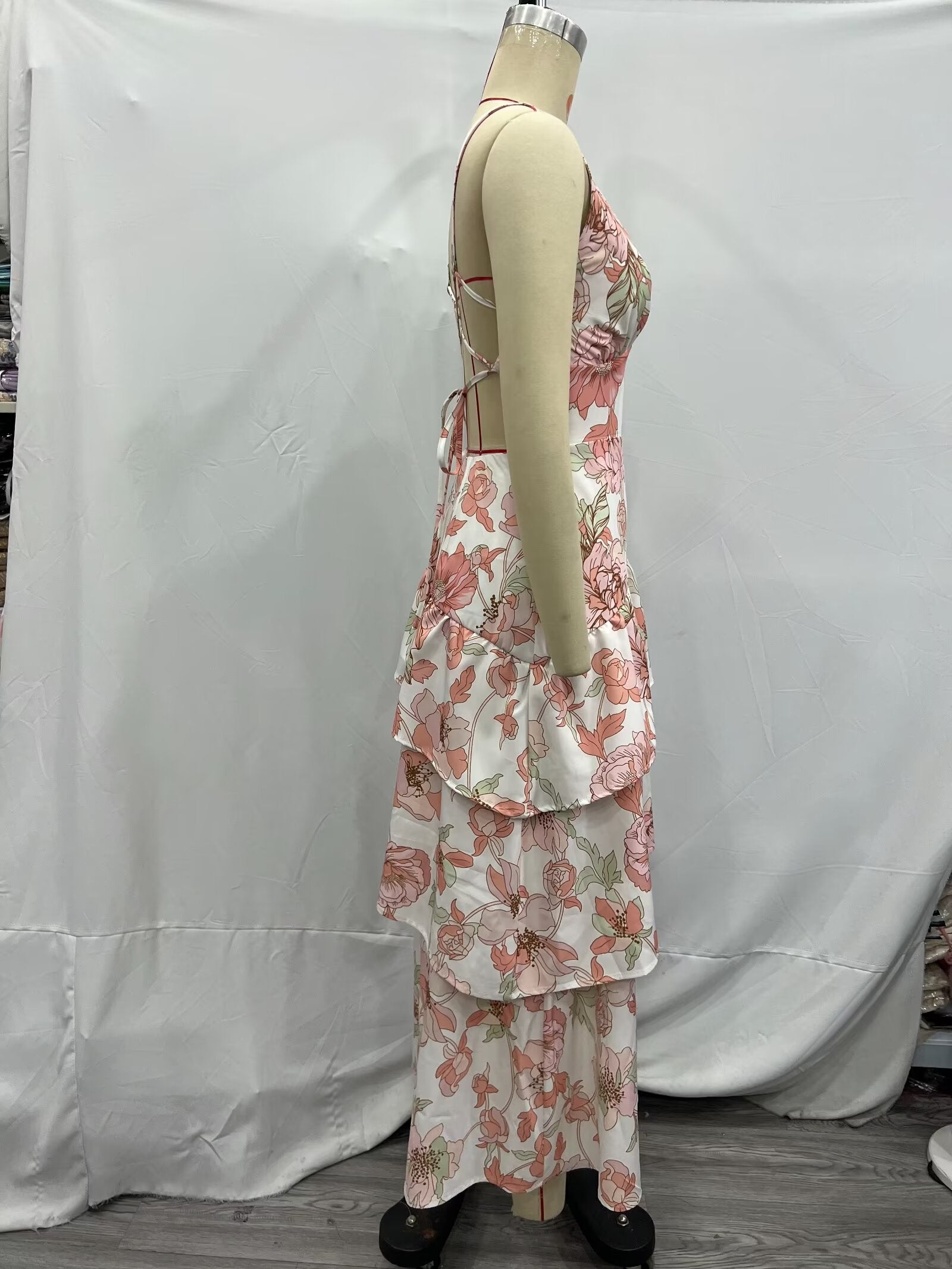 Summer Women Clothing Printed Asymmetric Tiered Dress by Ragazza