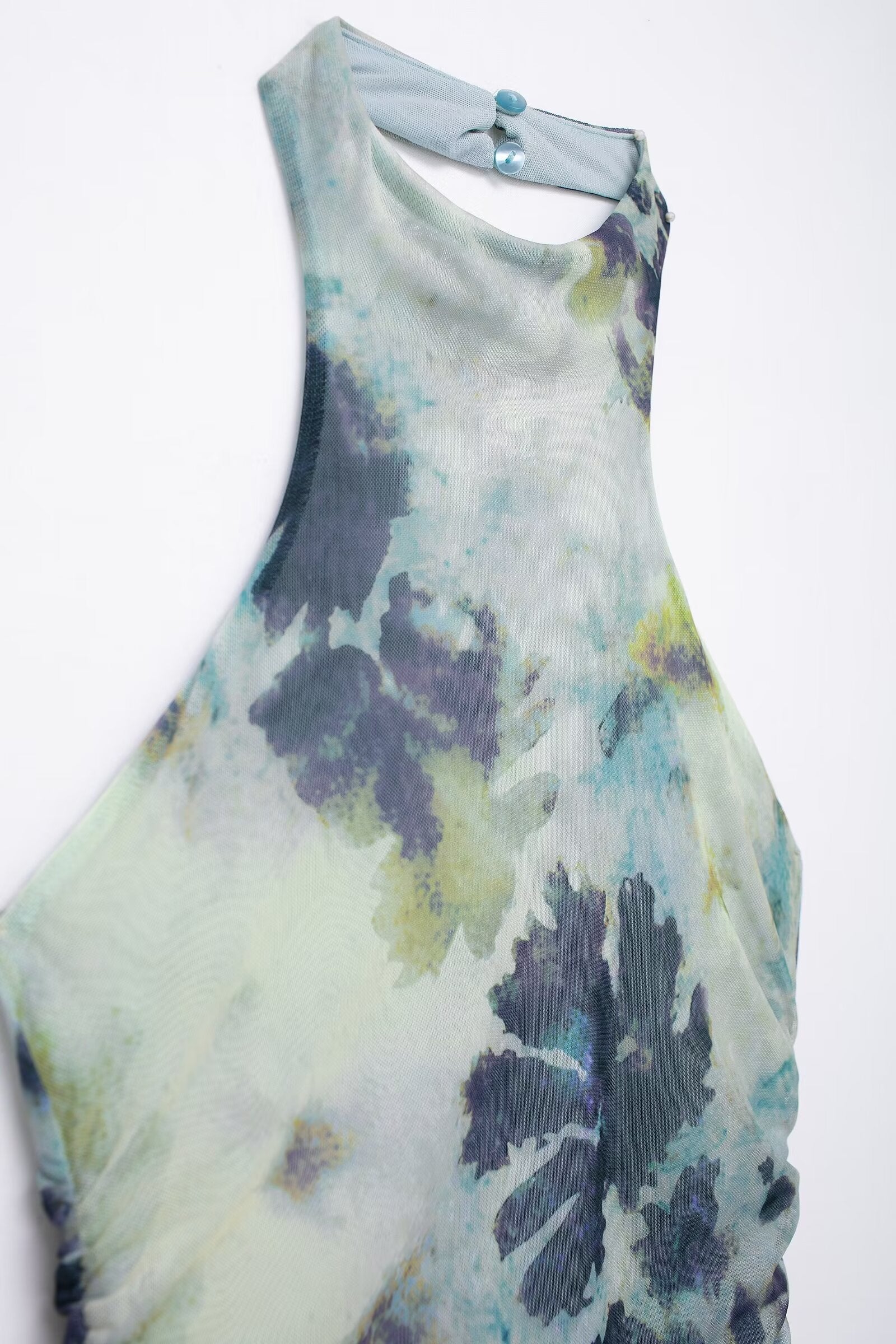 Spring Summer Women Clothing Ink Printing Deep V Plunge Large Backless Dress by Ragazza