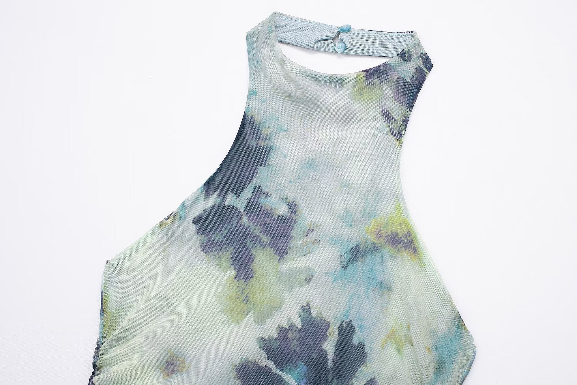 Spring Summer Women Clothing Ink Printing Deep V Plunge Large Backless Dress by Ragazza