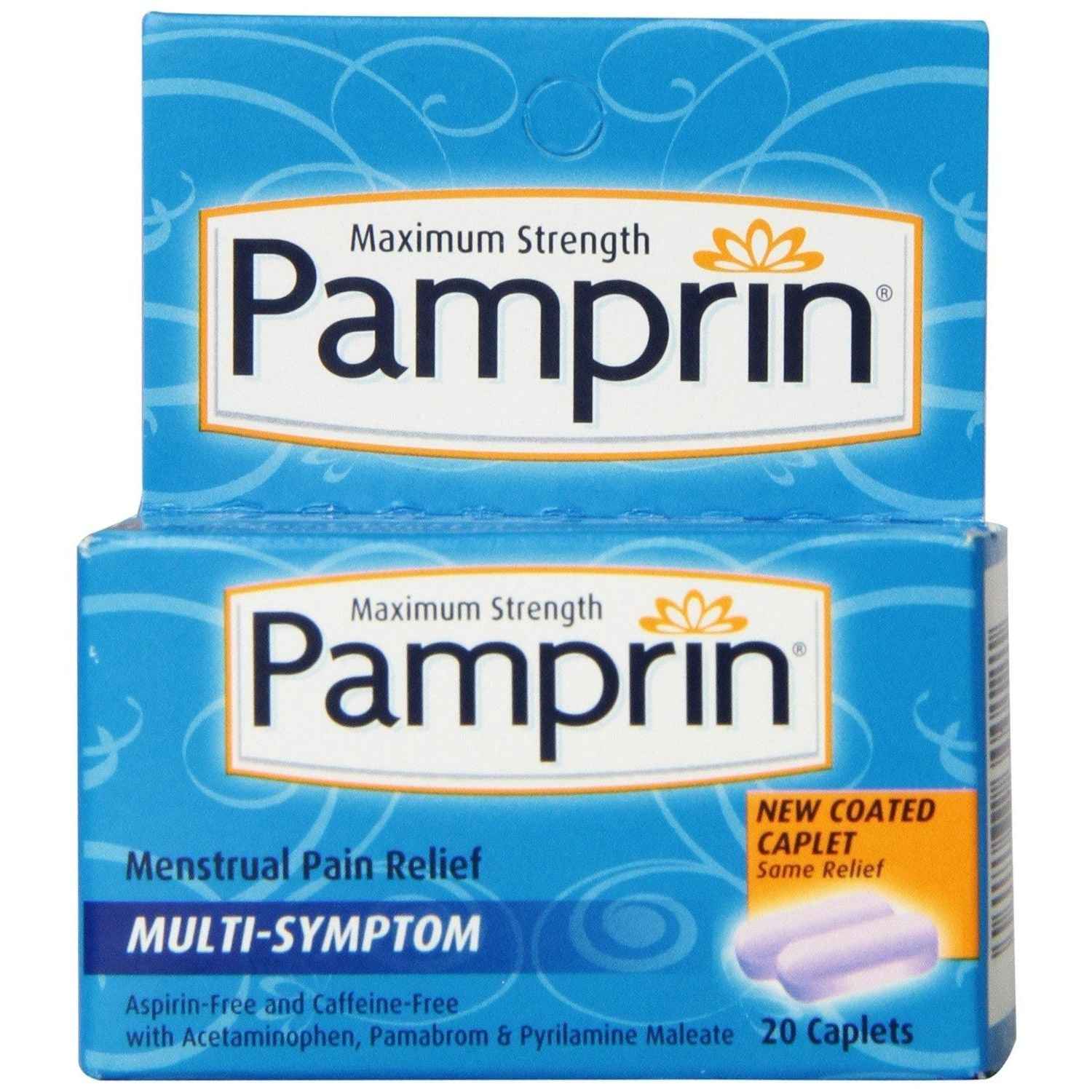Pamprin Maximum Strength,Multi-Symptom Menstrual Pain Relief 20 Caplets - DestGlow