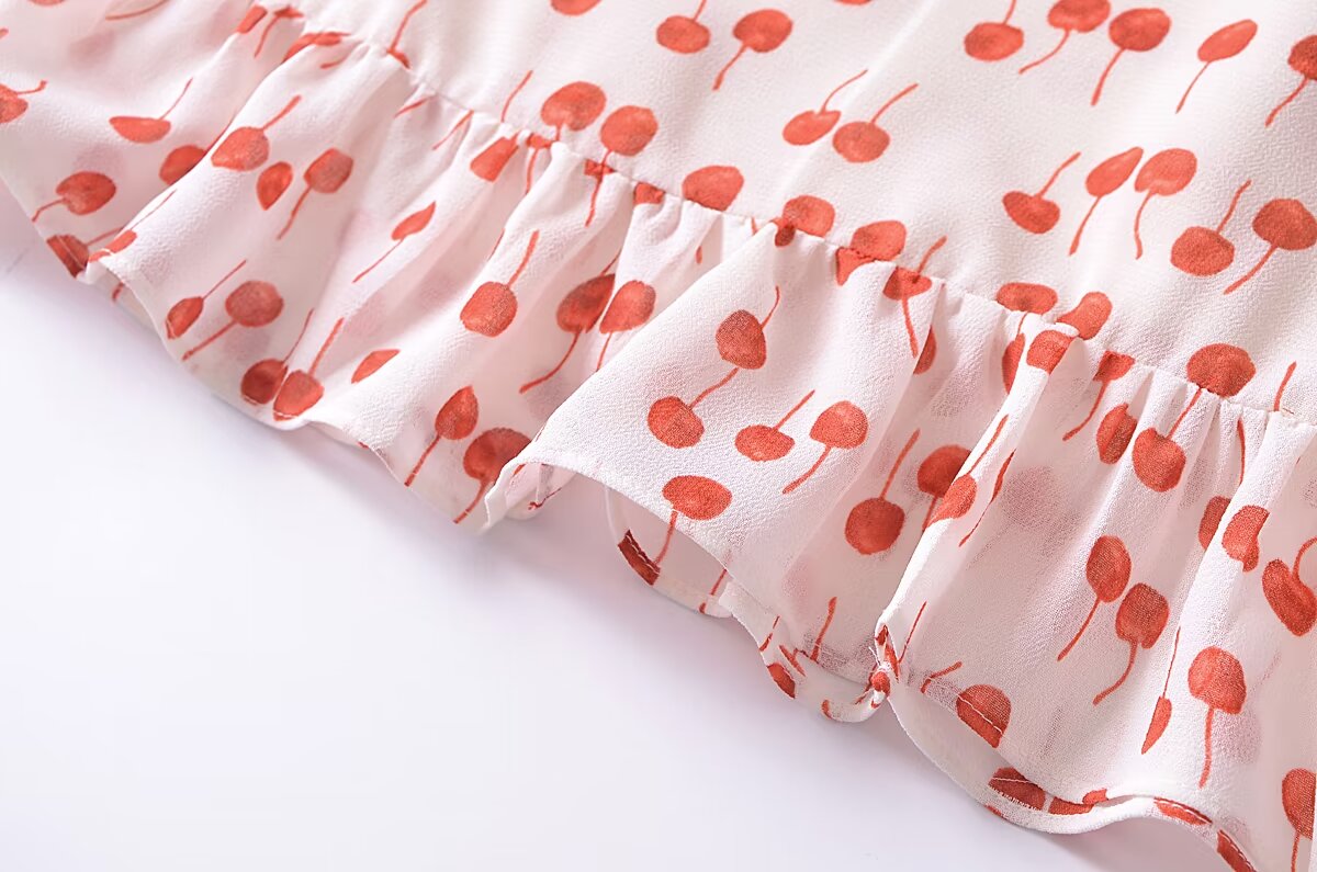 French Sweet Floral Printed Waist Controlled Suspender Dress Slim Fit Slimming Flounce Anti Aging Elegant Dress DestGlow