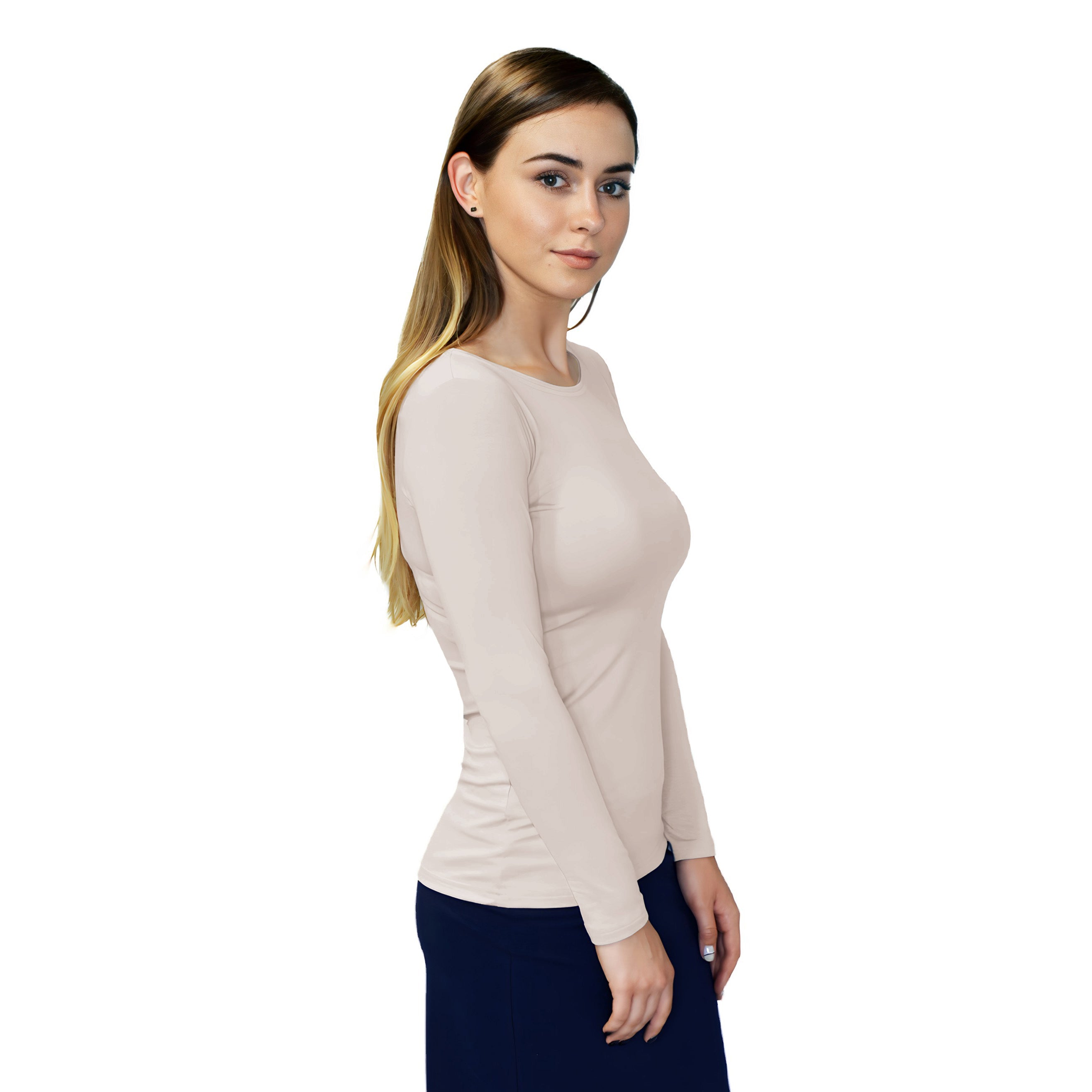 Essential Round-Neck Layering Top - Long Sleeve by Kosher Casual USA