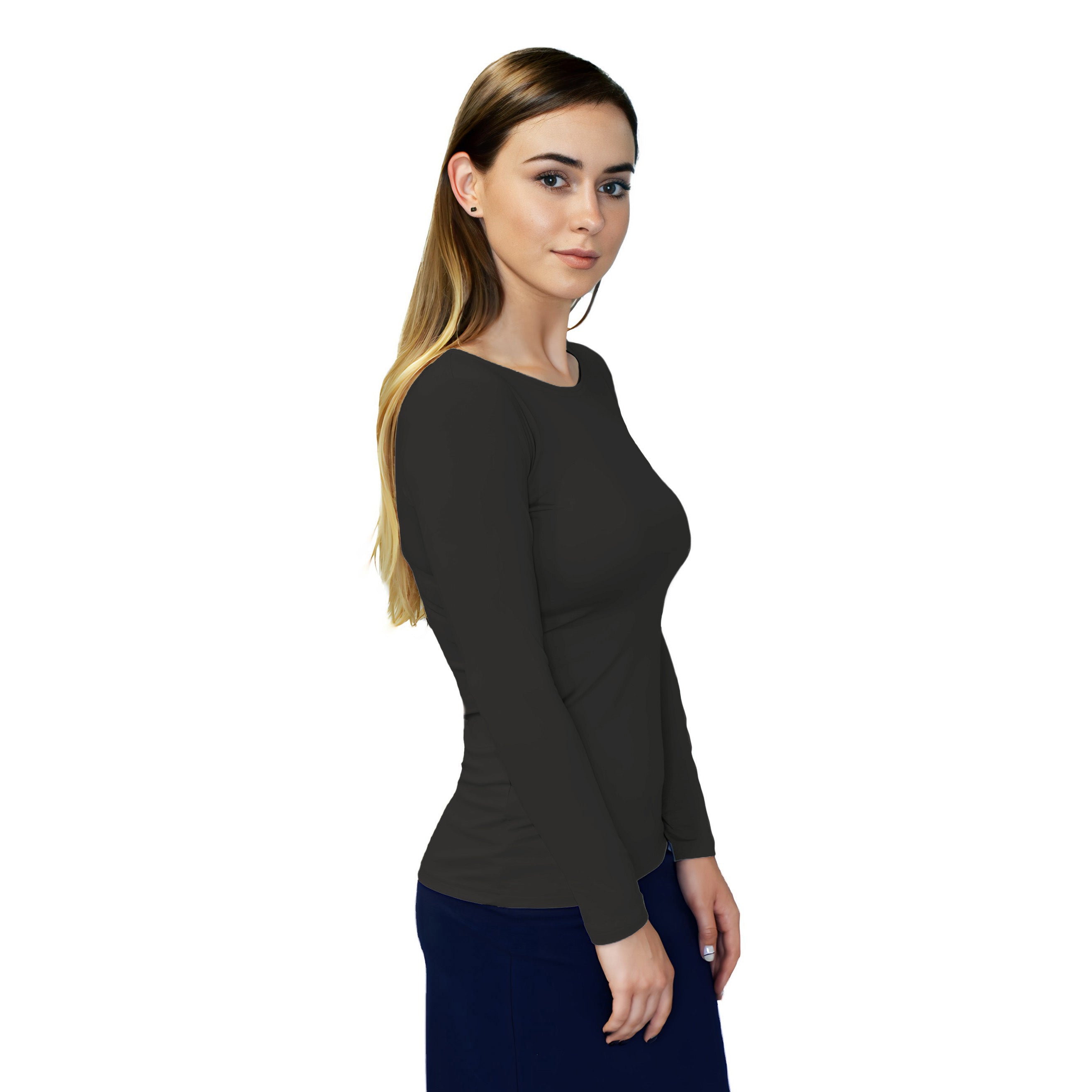 Essential Round-Neck Layering Top - Long Sleeve by Kosher Casual USA