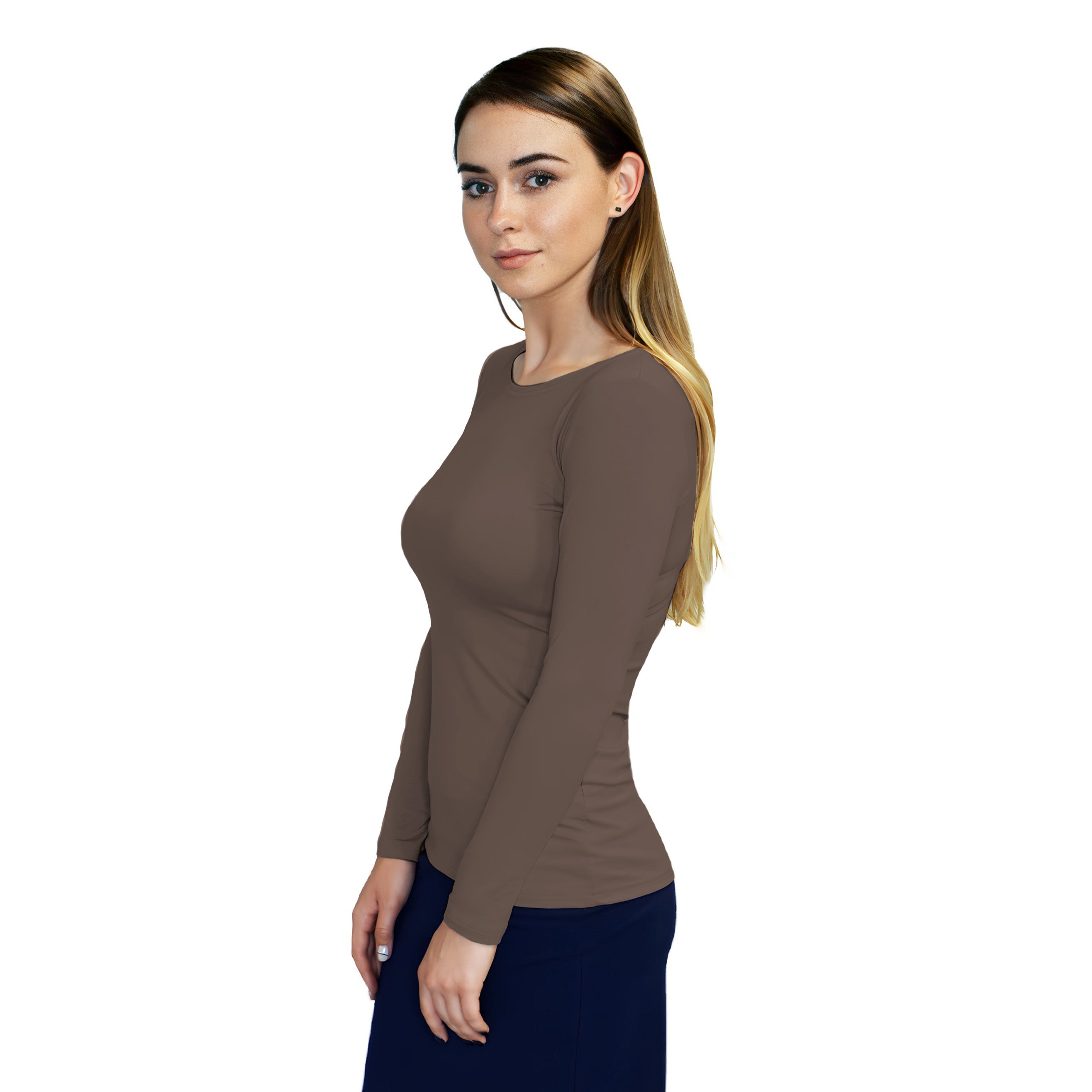 Essential Round-Neck Layering Top - Long Sleeve by Kosher Casual USA