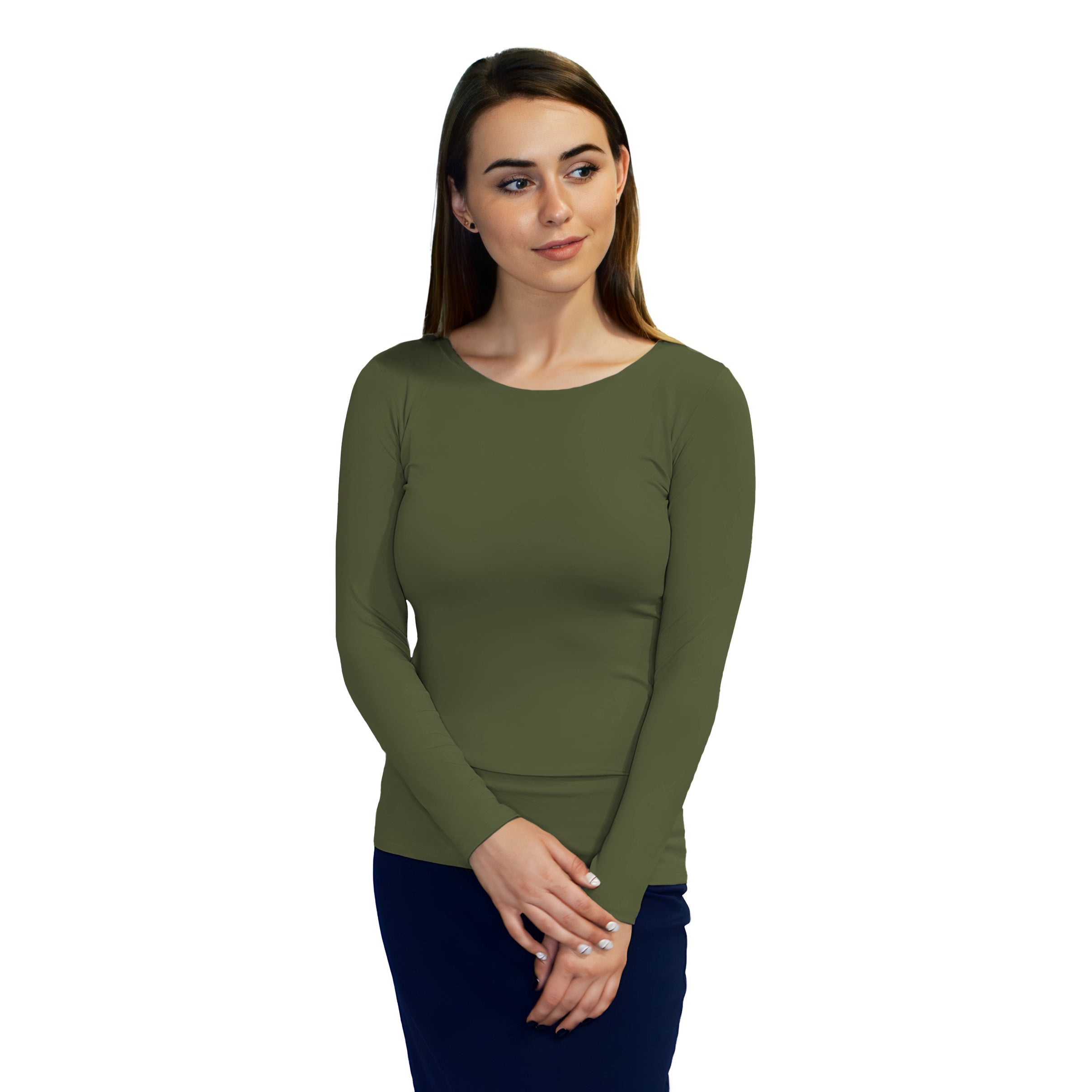 Essential Round-Neck Layering Top - Long Sleeve by Kosher Casual USA